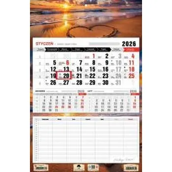 Kalendář Kalendarz 2026 jednodzielny z planem zajęć plaża