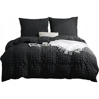 Povlečení Povlečení Černé 220x200cm 100% Mikrovlákno + 2 povlaky na polštáře 70x80 CREASY