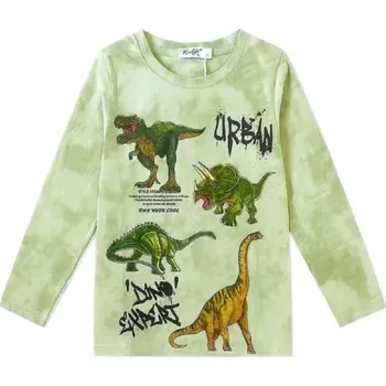 CHLAPECKÉ TRIČKO S DINOSAURY DT9418 VELIKOSTI 98-128 Velikost: 116, Barva: Zelená