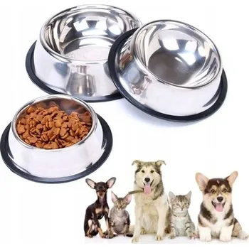 Miska pro psa Jedna kovová miska stříbrná 0,7 l
