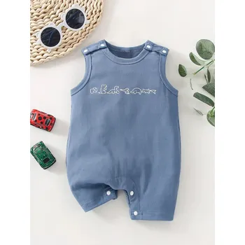 Kojenecký overall Letní overal pro chlapce – sportovní bezrukávové šortky Velikost: 6-9M, Barva (Varianta): Modrá