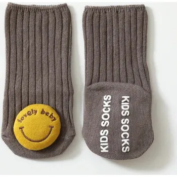 Dětské ponožky se zvířátky a měkkou froté podšívkou Velikost: XS, Barva (Varianta): Kávová