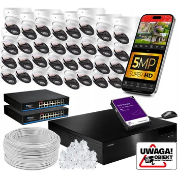 IP kamera Sada IP PoE MONITORINGU 32 KAMER 5MPx 10TB AUDIO + 2x SWITCH