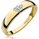ZLATÝ PRSTÝNEK ryzost 585 SRDCE SE ZIRKONY vel. 13