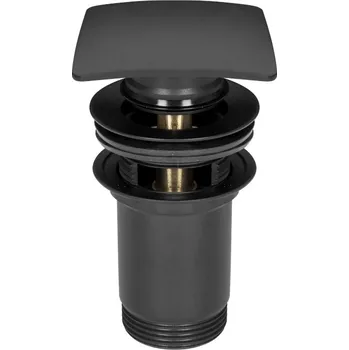 Sifon Zátka s přepadem klik-klak čtvercová DIAMOND černá