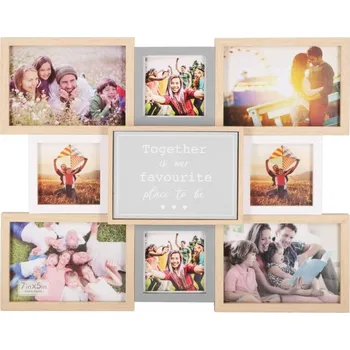 Digitální fotorámeček Fotorámeček na 9 fotek 51x37 cm SPRINGOS PANORAMA PF0031 hnědý
