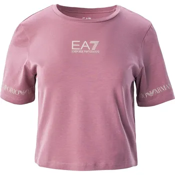 Dámské tričko Dámské Tričko EA7 TRAIN SHINY W CROP TEE SS RN EXTENDED LOGO 3LTT08TJCRZ1413 – Růžová L