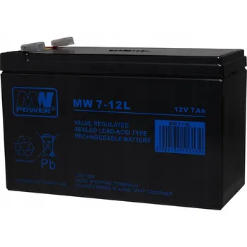 Záložní baterie MW Power Akumulátor 7-12L AGM 12V 7Ah UPS APC Ovládací panel Alarm Hračka