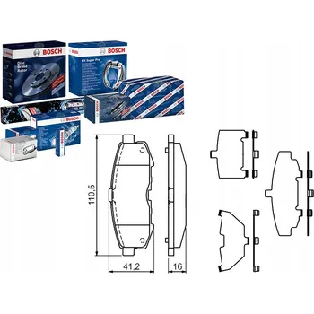 Brzdová destička BRZDOVÉ DESTIČKY ZADNÍ NÁPRAVY BOSCH MAZDA MPV II 1999 - 2006