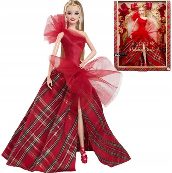 Panenka Mattel Sběratelská panenka Barbie Vánoční panenka, blond vlasy 2024 HRM61