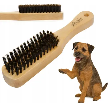 Kartáč pro zvířata Velký dřevěný kartáč pro psy a kočky na vyčesávání srsti s rukojetí