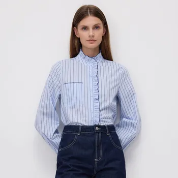 Reserved - Košile s volánkem - bleděmodrá - 093IT-05X - 093IT-05X-L