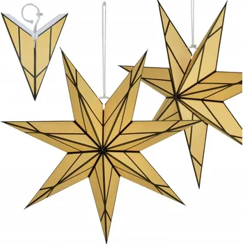 Vánoční dekorace PAPÍROVÁ DEKORACE HVĚZDA 50CM 7 RAMEN KRÉMOVÁ