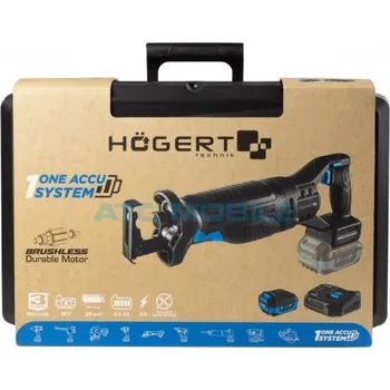 Sada nářadí Set aku přímočará pila (ocaska) bezuhlíková (HT2E234-0RS) Högert 18V + nabíječka 4A (HT2E242-C4) + a