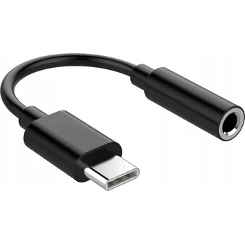 Audio kabel Adaptér USB Typ-C na Mini Jack 3,5 mm Audio Převodník pro sluchátka černý