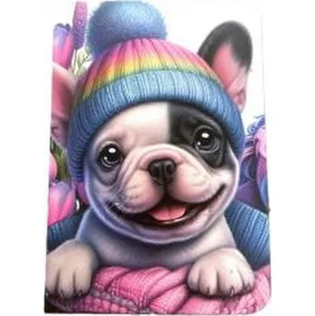 Set školních potřeb Notatnik ozdobny A7/48K gładki TW Piesek w czapce