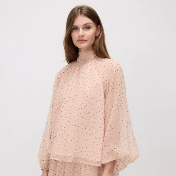 Dámské tričko Reserved - Halenka s&nbsp;balonovými rukávy - pastelově růžová - 092IT-03X - 092IT-03X-S