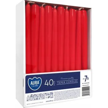 Svíčka BISPOL CANDLES Aura 40 ks Červená