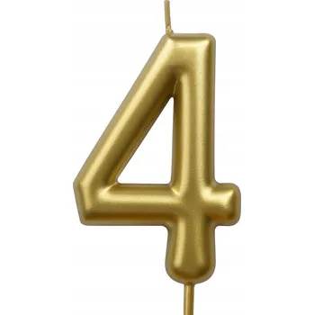 Dortová svíčka Narozeninová svíčka číslice „4“ – barva šampaňského