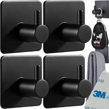 Věšák Háček bez vrtání Modeus černý