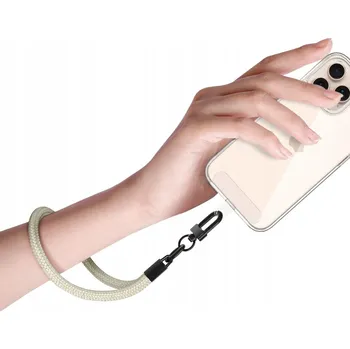Pouzdro na mobilní telefon Šňůrka na telefon plast béžová