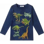 CHLAPECKÉ TRIČKO S DINOSAURY DT9418 VELIKOSTI 98-128 Velikost: 104, Barva: Tmavě modrá