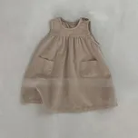 Manšestrové šaty s límečkem – podzimní volný střih Barva: Khaki, Velikost: 110