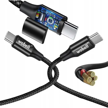 Datový kabel Kabel Wobell USB-C - USB-C 1,8 m černý