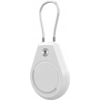 Pouzdro na Apple AirTag voděodolné, s ocelovým lankem - bílé