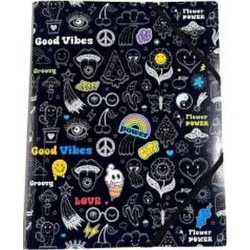 Set školních potřeb Teczka A4+ plastikowa z gumką Good Vibes