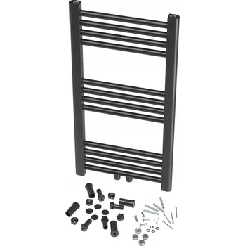 Radiátor KOUPELNOVÝ RADIÁTOR ŽEBŘÍKOVÝ MODERNÍ ČERNÝ 80x40 cm RAVEN