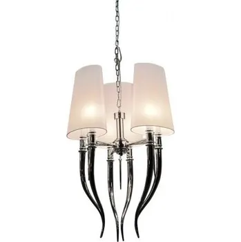 Krásná závěsná lampa DIABLO 3 bílá chrom glamour