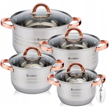 Sada nádobí Sada hrnců Elitehoff PREMIUM nerezová ocel 8 dílů