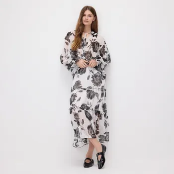 Dámská sukně Reserved - Vzorovaná maxi sukně - černý - 082IT-99X - 082IT-99X-L