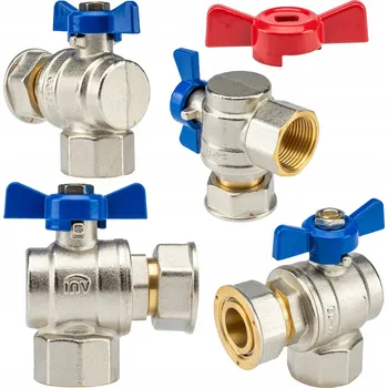 Ventil INVENA Kulový kohout 1" palec s převlečnou maticí, rohový, motýlek WW