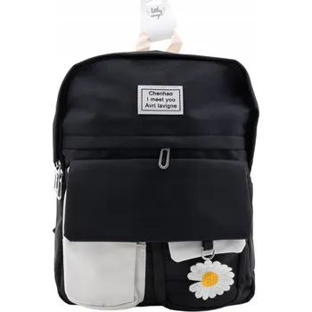 Školní batoh vícekomorový Little Angel bílý, černý, vícebarevný