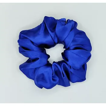 Saténová Scrunchie gumička modrá XXL