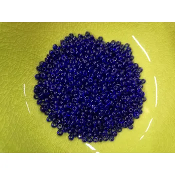 Dětské navlékací korálky Korálky PRECIOSA rokajl vel.11/0 - průhledná tmavě modrá - 10g