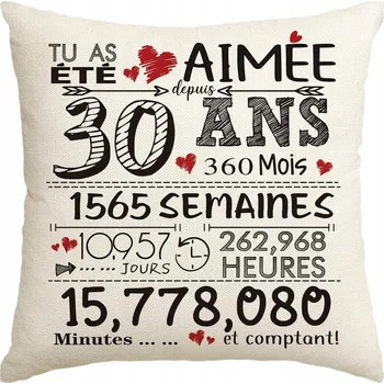 Povlak na dekorativní polštářek Artoid Mode Dekorační Povlak na Polštář k 30. Narozeninám 45x45 cm