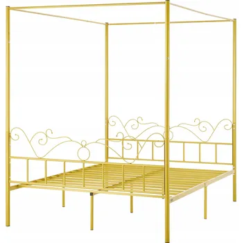Postel Kovová postel Vevor 150x210 cm zlatá