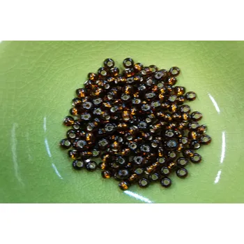 Dětské navlékací korálky Korálky PRECIOSA rokajl vel.7/0 - tmavě hnědá čirá - 10g