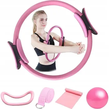 RING PILATES SADA S MÍČEM A ODPOROVÝMI GUMAMI PRO SILOVÝ TRÉNINK
