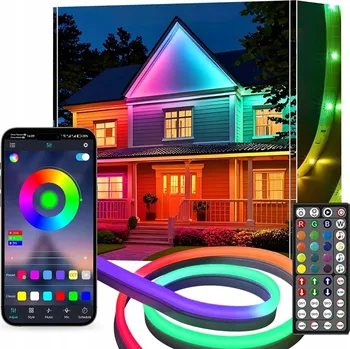 LED osvětlení LED RGB pásek 5m LED diody 5050 Lišta 24V BAREVNÝ S DÁLKOVÝM OVLADAČEM + APLIKACE