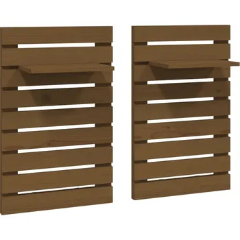 Závěsné noční poličky Lite, borovicové dřevo 40x17,5x63 cm, barva medová