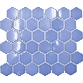 Obraz Keramická mozaika hexagon, Fialový hexagon lesklý