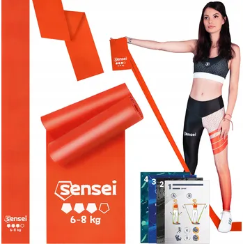 POSILOVACÍ GUMA, REHABILITAČNÍ, NA JÓGU, DLOUHÁ ODPOROVÁ GUMA 2 m, SÍLA 6-8 kg