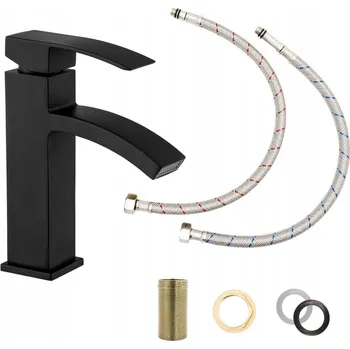 Vodovodní baterie Stojánková umyvadlová baterie Gamma vodopád černá