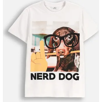 Dětské tričko bílé chlapecké s krátkým rukávem velikost 152 Coccodrillo ZC