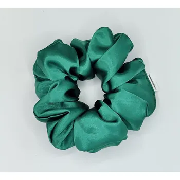 Saténová Scrunchie gumička zelená XXL
