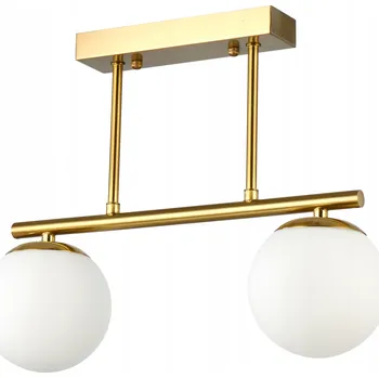 ZLATÝ LED LUSTR OCEL SKLO E27 2X35W BALI-12